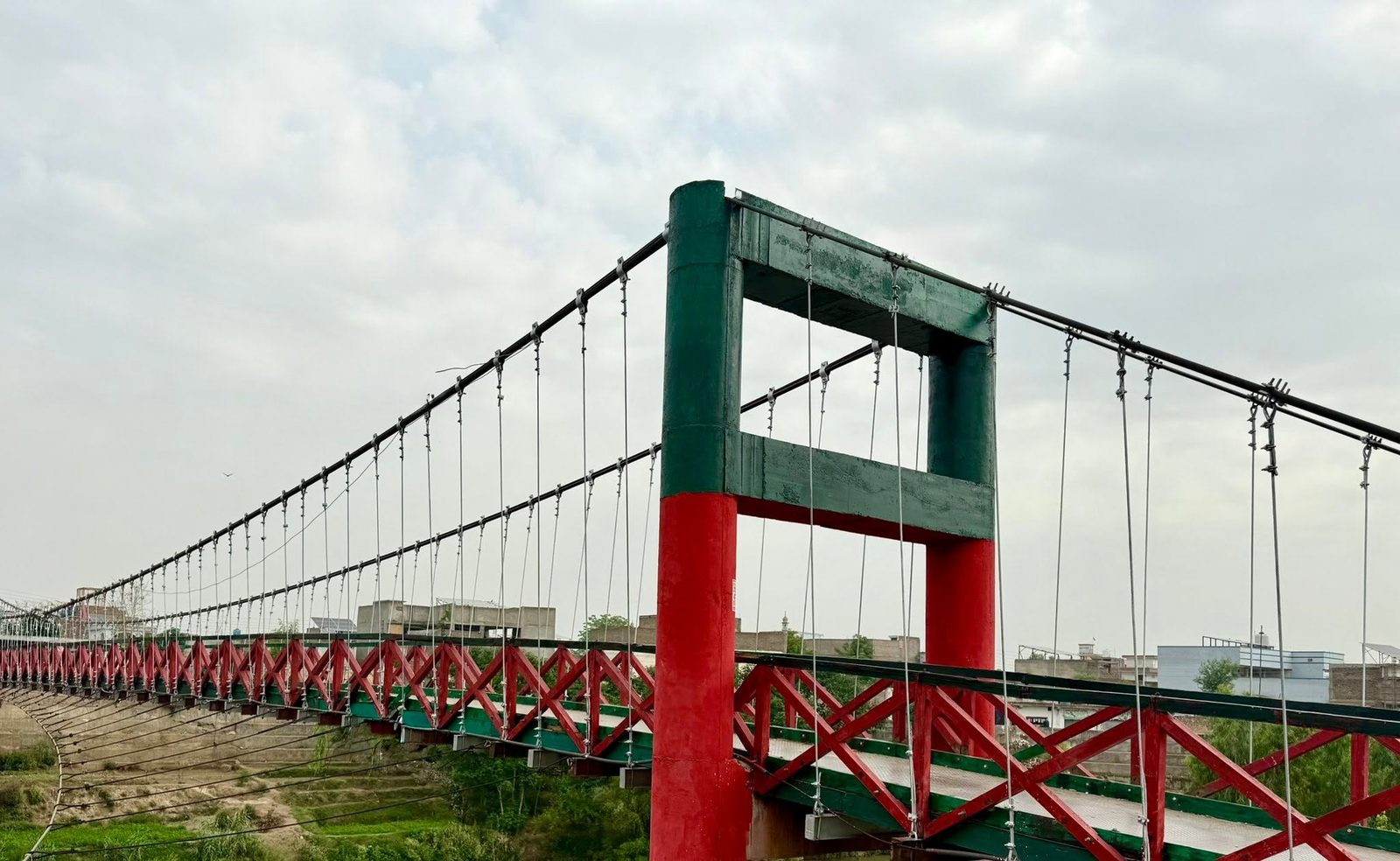 Wire rope and cable works on the Saraie suspension bridge Mardan